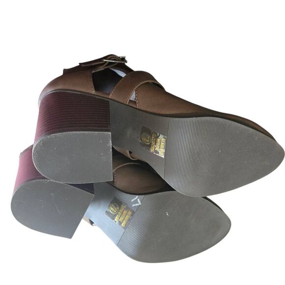 My Delicious Brand Ankle Booties Strappy Womens SZ 7.5 Heel 3 inch - Picture 5 of 7